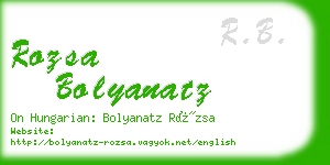 rozsa bolyanatz business card